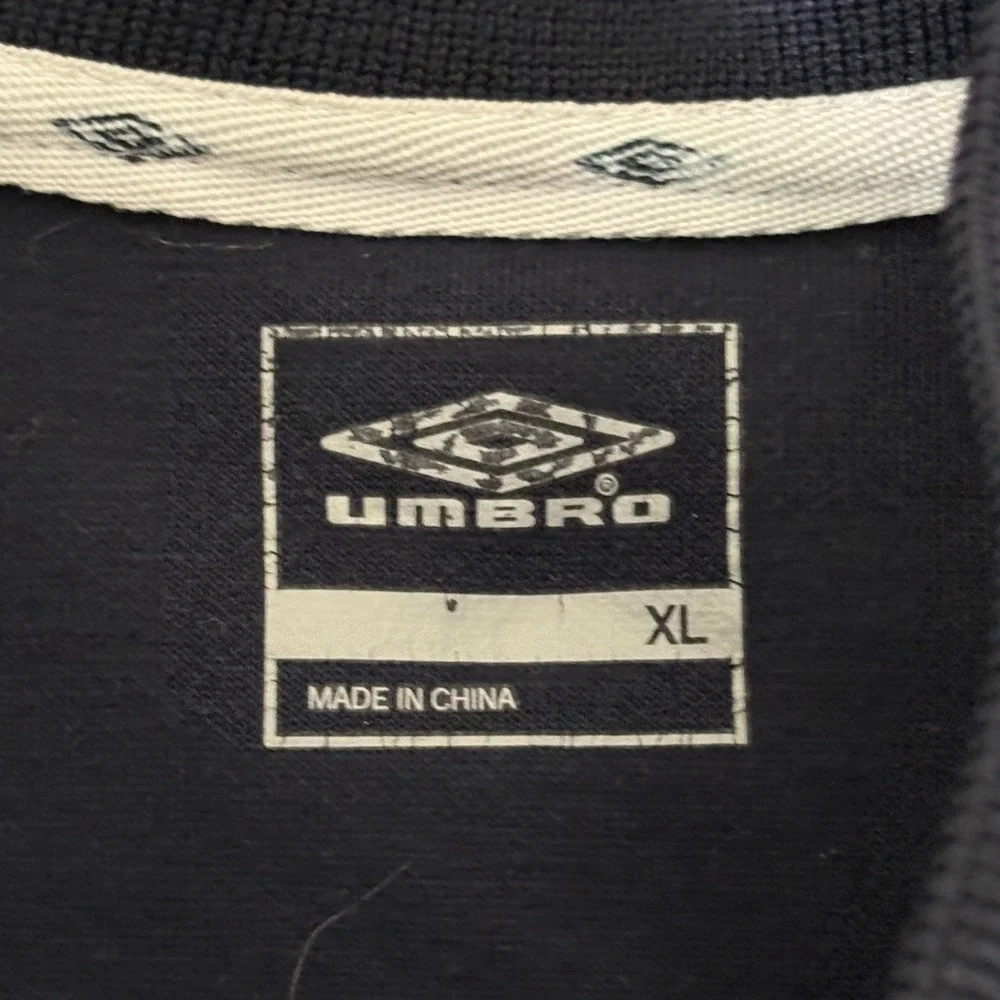 Umbro Mens XL Navy Blue White Colorblock Full Zip Track Jacket Soccer AR099